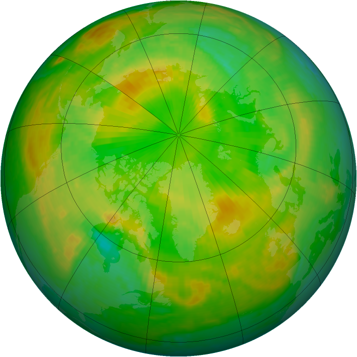 Arctic ozone map for 15 June 2001